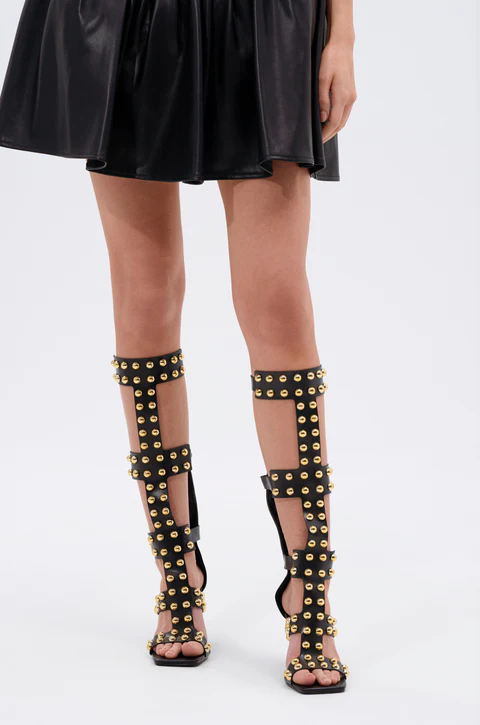 Street Fashion Dress - Sandalias de gladiador negras para mujer,