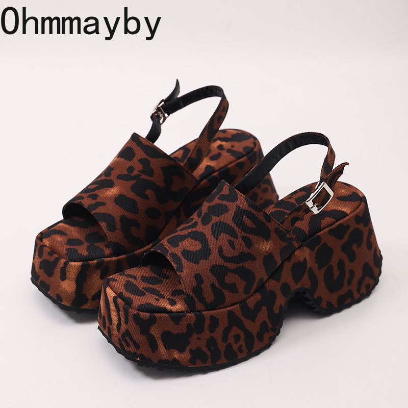 Street Fashion Dress - Sandalias de Plataforma con Estampado de