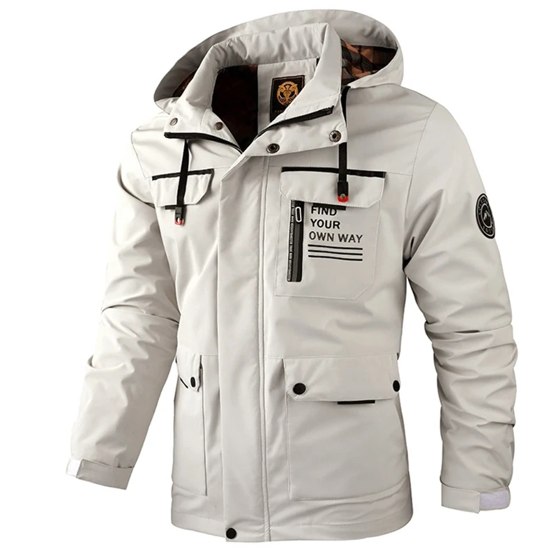 Windbreak Shell Jacket - Chaqueta Cortavientos con Capucha para Hombre,
