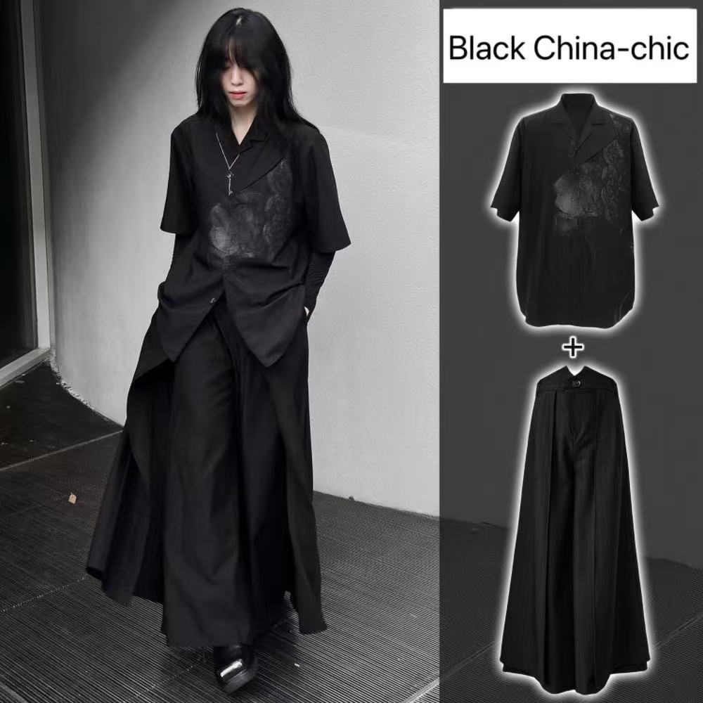 Street Fashion In Chinese - Cool Black nuevo traje de estilo