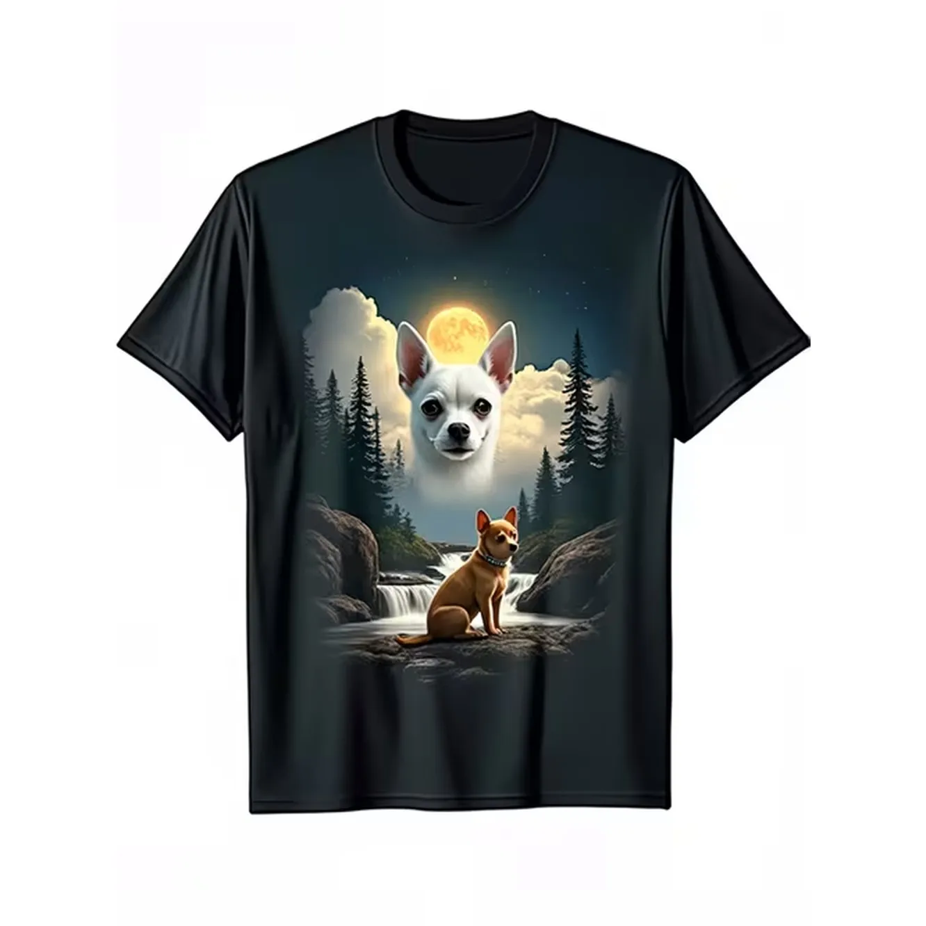 Fashion Street Night - Camiseta unisex con estampado de perro