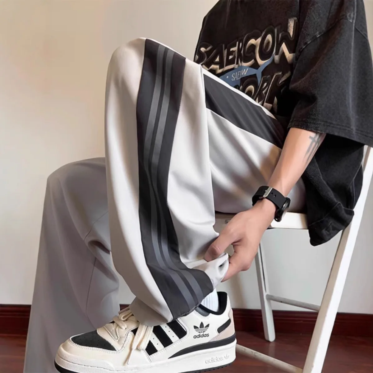 Street Fashion Couple - Pantalones Casuales de Moda Urbana para