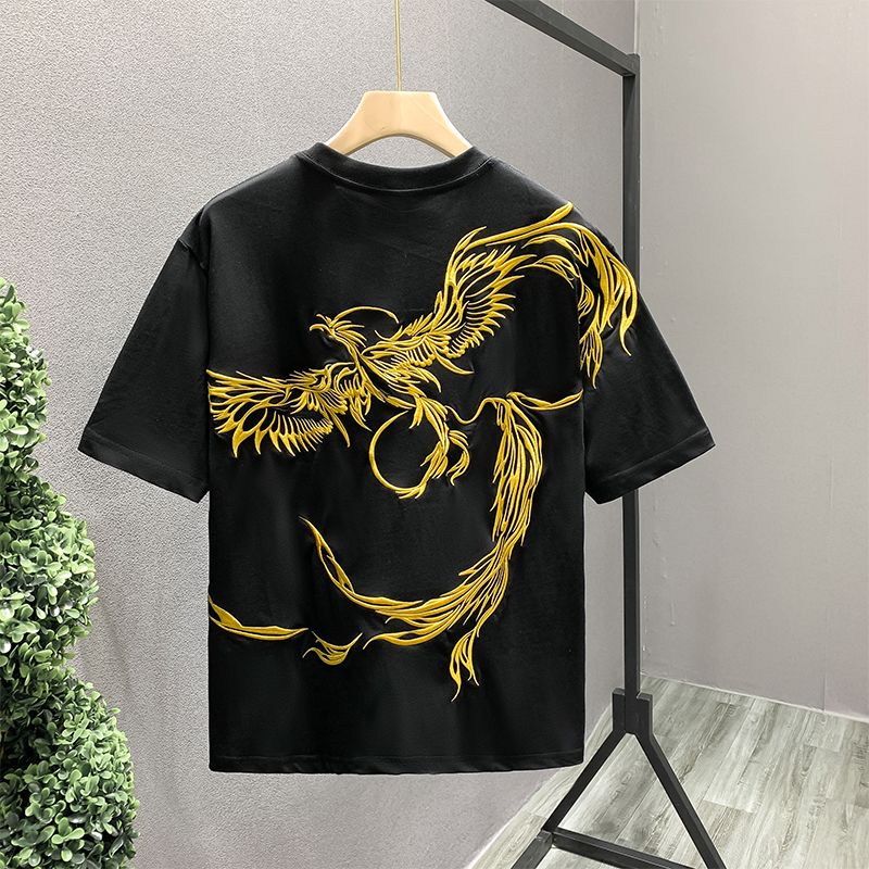 Street Fashion In Chinese - Camiseta de manga corta con bordado