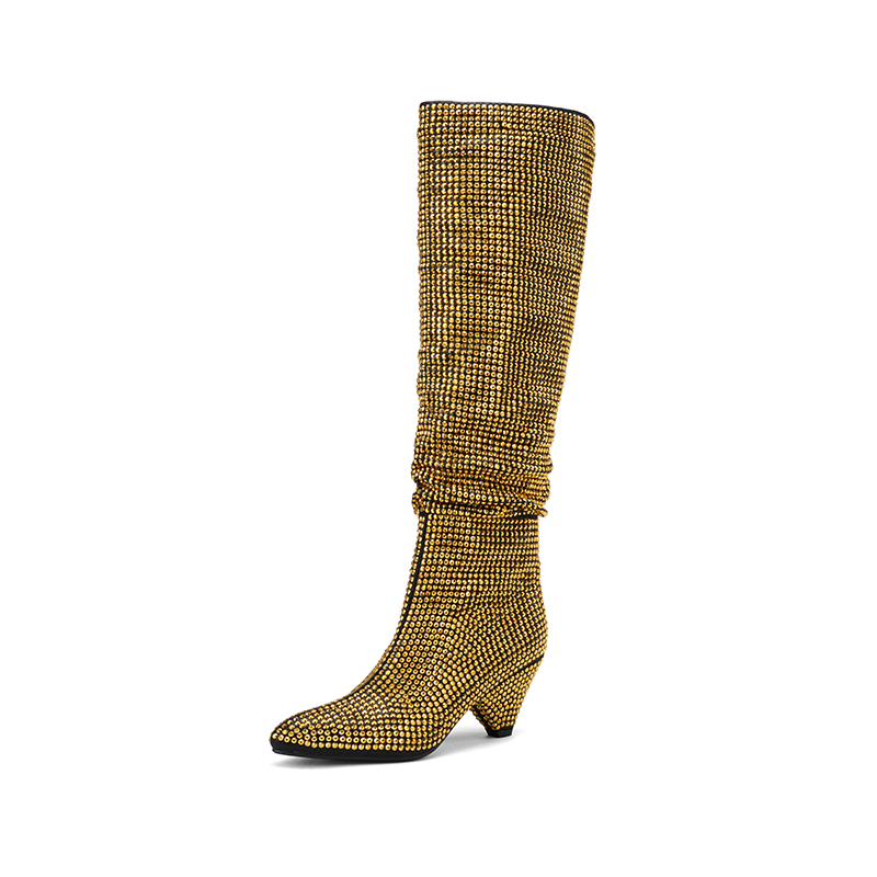 Botas Largas de cristal con ta - Street Fashion Dress reseña y precio