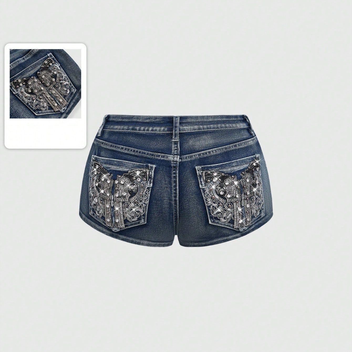 Shorts de mezclilla bordados c - Street Fashion Hot reseña y precio