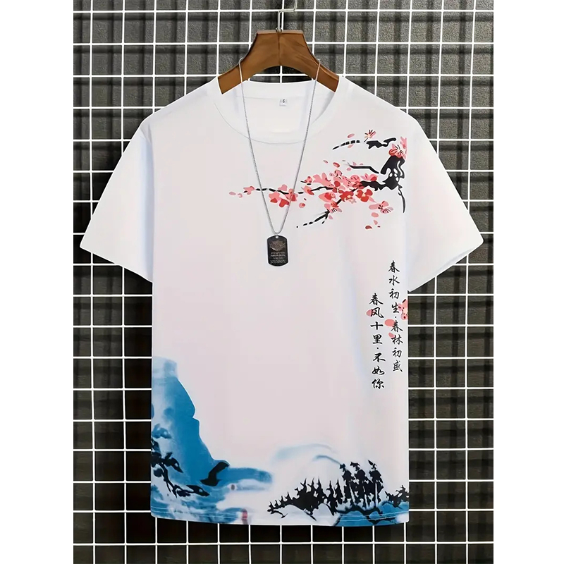 Camiseta de Hombre Estilo Vint - Street Fashion In Chinese reseña y precio