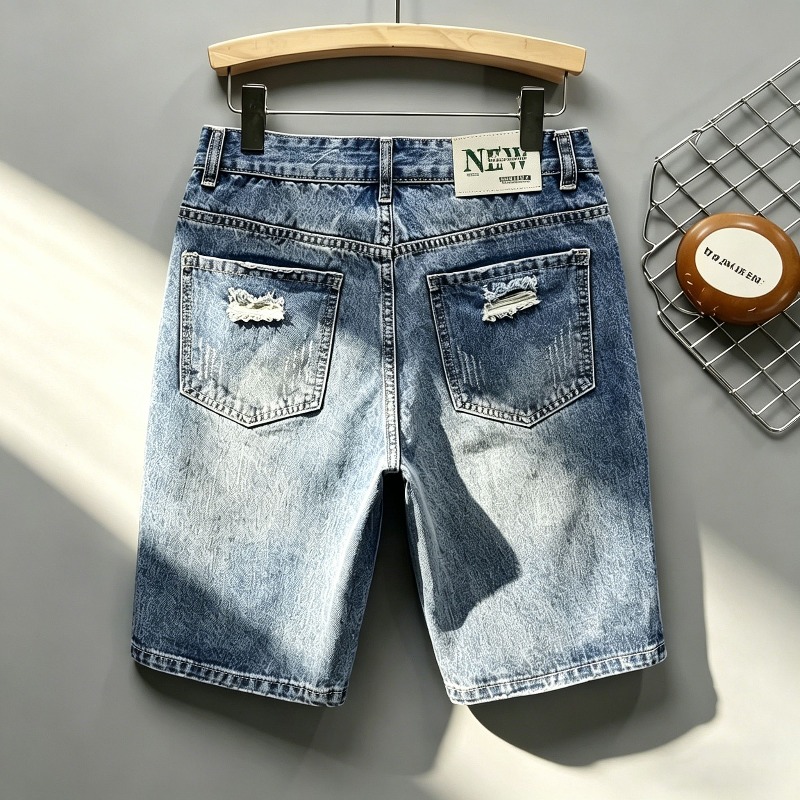 Pantalones Cortos de Mezclilla - Distressed Jean Rip reseña y precio