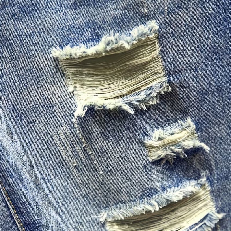 Pantalones Cortos de Mezclilla - Distressed Jean Rip reseña y precio