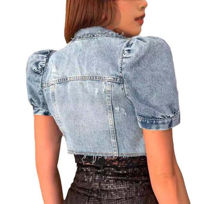 Chaqueta vaquera para mujer, c - Distressed Jean Rip reseña y precio