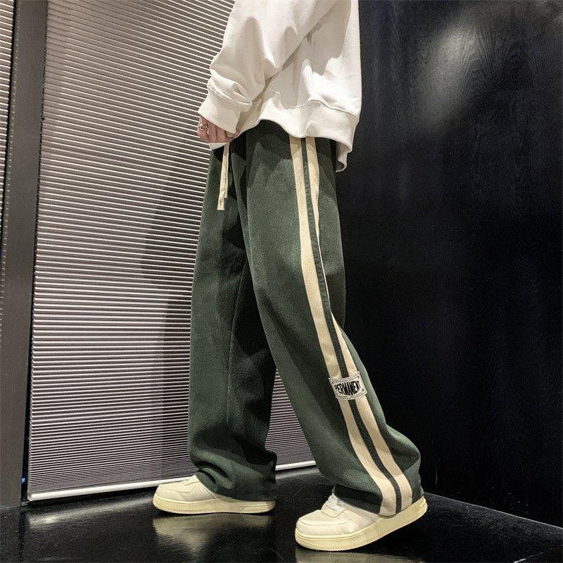 Pantalones de pana rectos de p - Street Fashion Couple reseña y precio