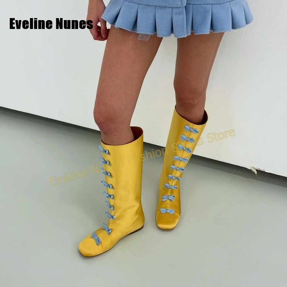 Botas de Moda de Satén Amarill - Street Fashion Luxury reseña y precio
