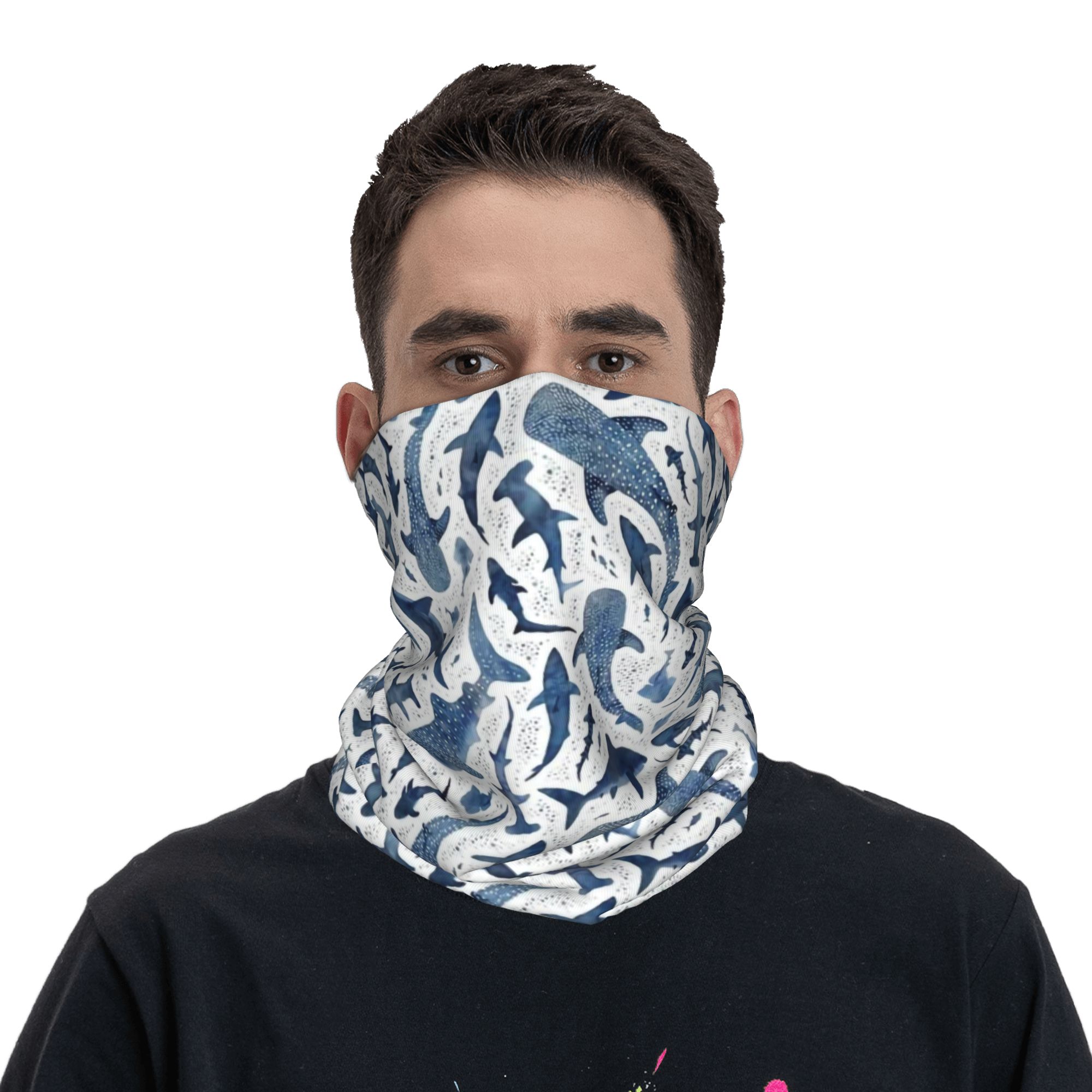 Bandana de tiburón de acuarela - Balaclava Face Mask reseña y precio