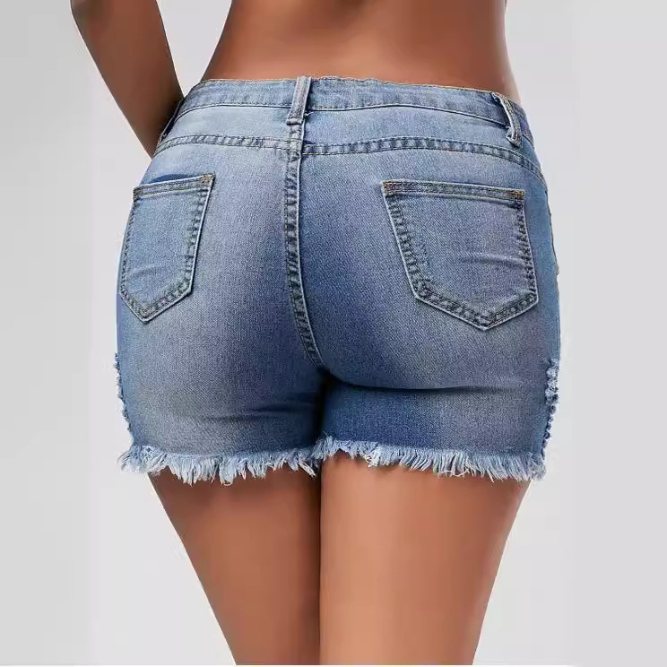 Shorts de mezclilla para mujer - Distressed Jean Rip reseña y precio