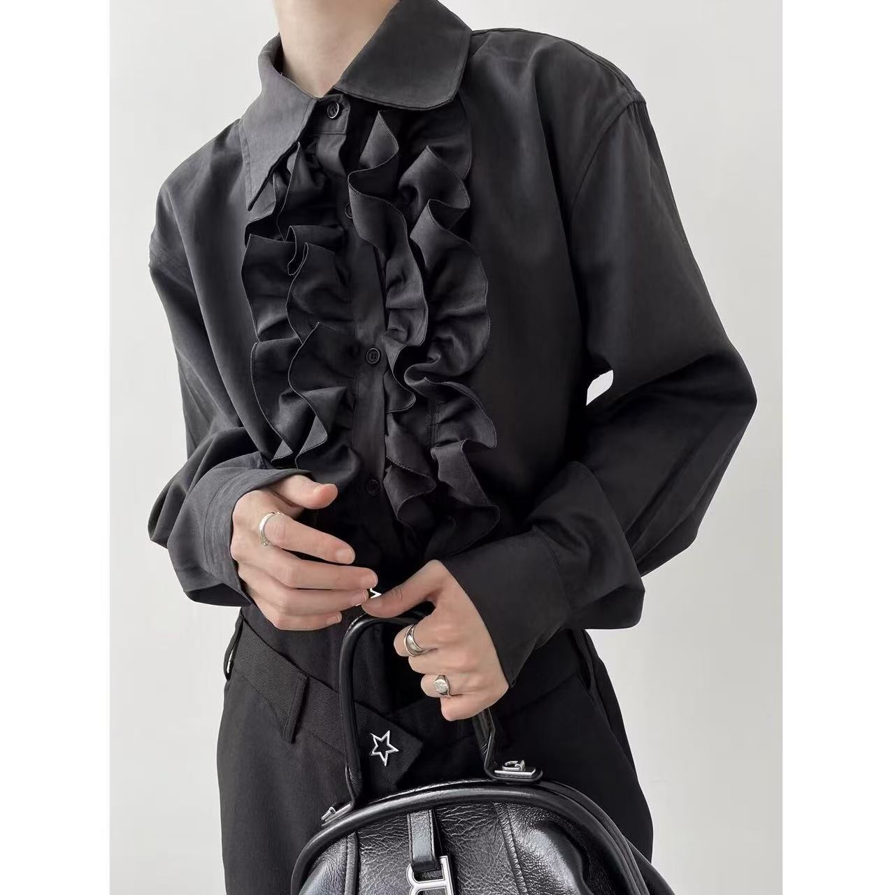 Niche Bisex Lotus Edge Tops, C - Street Fashion In Chinese reseña y precio