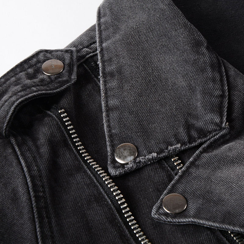 Sokotoo-chaqueta vaquera negra - Distressed Jean Rip reseña y precio