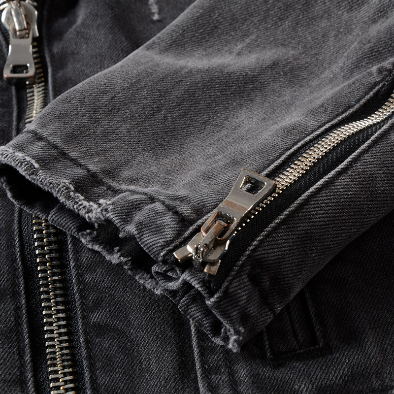 Sokotoo-chaqueta vaquera negra - Distressed Jean Rip reseña y precio
