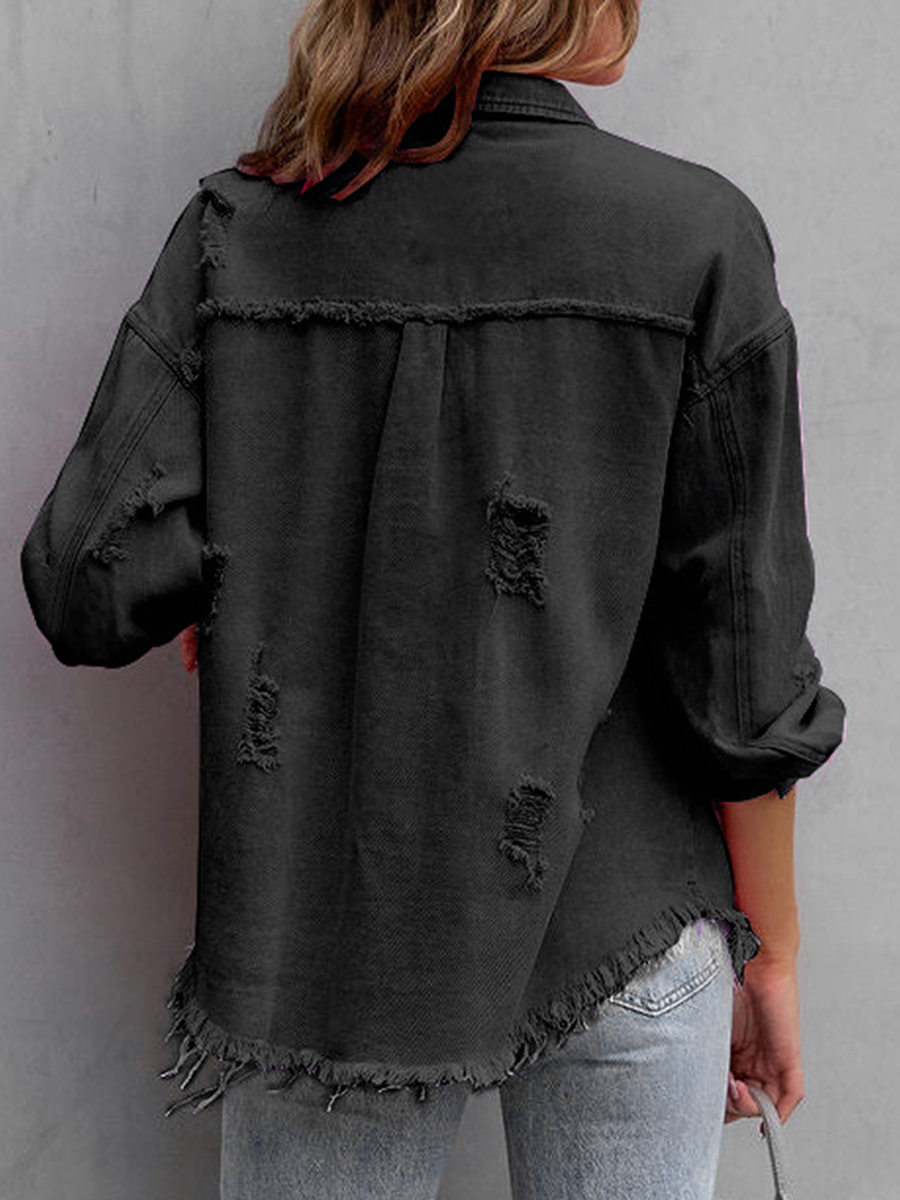 Chaqueta vaquera desgastada ra - Distressed Jean Rip reseña y precio